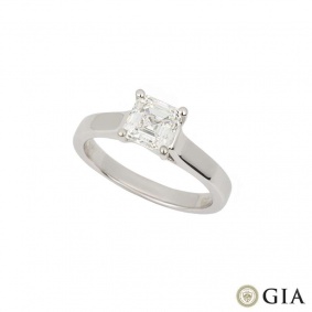 18k White Gold 1.20ct Asscher Cut Diamond Ring G/VVS2